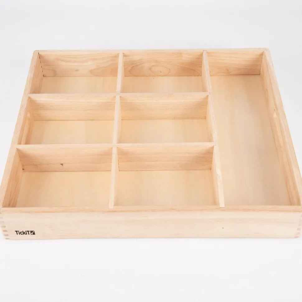 Sorteringsbakke af træ, 7 rum