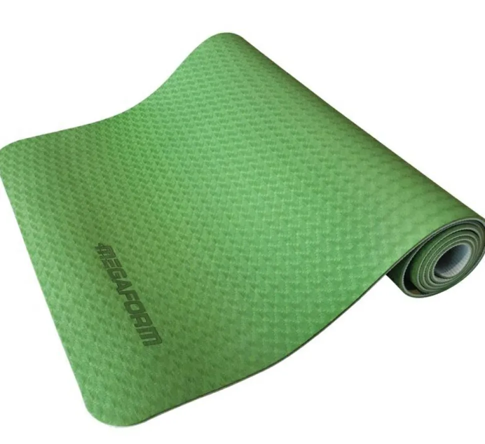 Yogamåtte 183 x 61 cm - Grøn/Grå